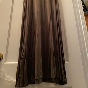 Army green maxi skirt